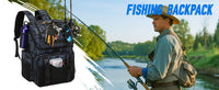 45L Heavy Duty Fishing Backpack Cooler – Waterproof Tackle Storage Bag with Rod Holders & Rain Cover