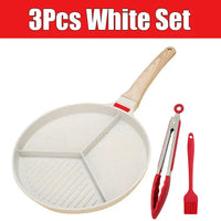 3-in-1 Nonstick Omelet Pan with Heat Resistant Handle 3-Cup Breakfast Divided Grill Frying Pan for Egg Kitchen Utensils