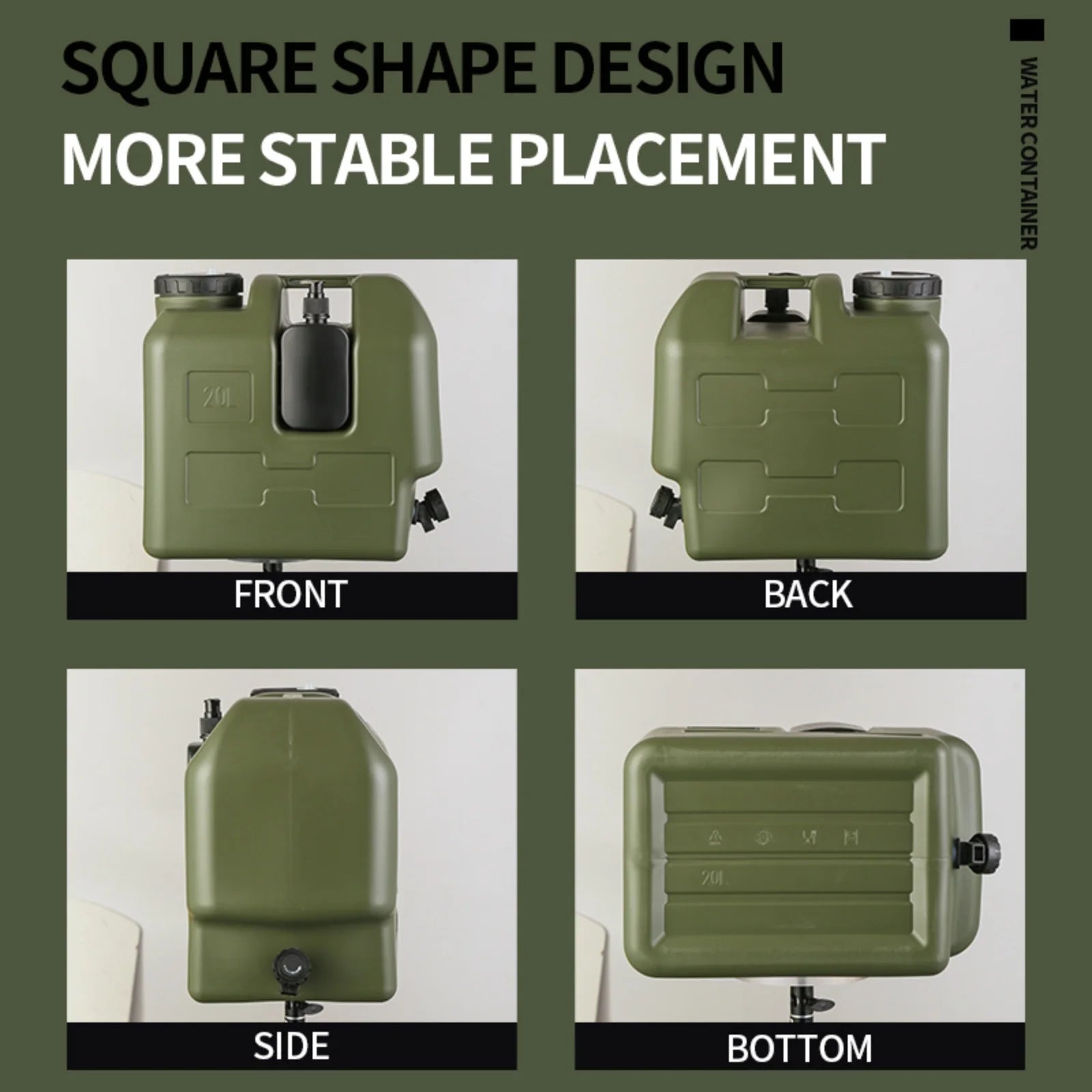 15/20L Water Bucket Large Capacity Portable Camp Water Bag with Detachable Faucet No Leakage for Camping Fishing Picnic Hiking