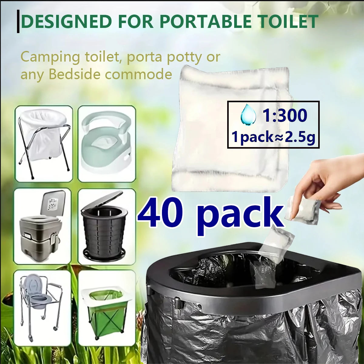 Camping Toilet Waste Gel Powder for Easy Disposal