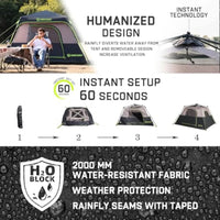 6 Person Instant Camping Tent Waterproof Family Shelter