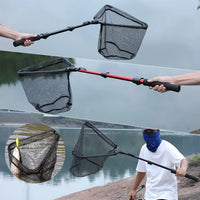 Sougayilang Fishing Tool Net Fishing tackle 70cm 95cm 115cm Portable Retractable Folding Fishing Net for Bass Carp Trout Fishing