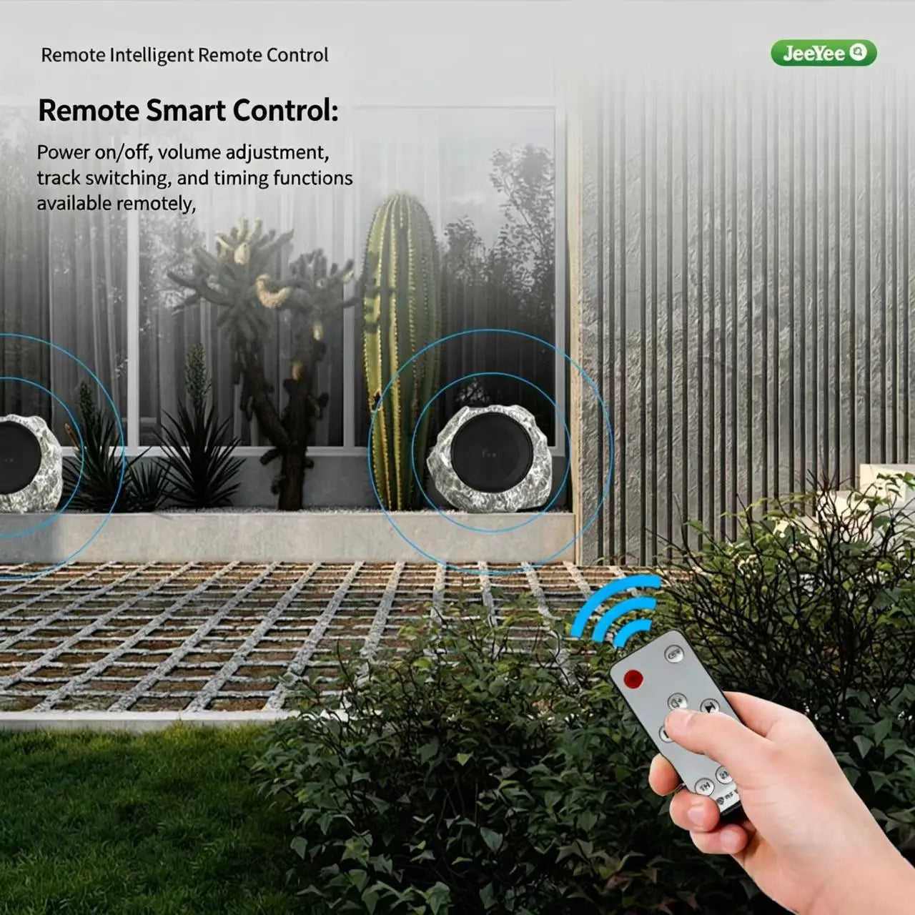 Solar Powered Simulation Stone Bluetooth Remote Control Speaker for Outdoor Lawn and Courtyard Decoration Without Wiring