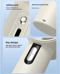 5200mAh Handheld Cooling Fan – USB Rechargeable Fan with LED Display & Cooling Plate