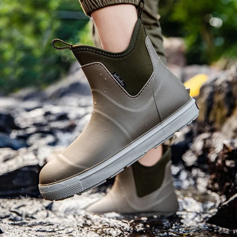 Men’s Heavy Duty Waterproof Rain Boots – Durable Outdoor Fishing & Work Boots