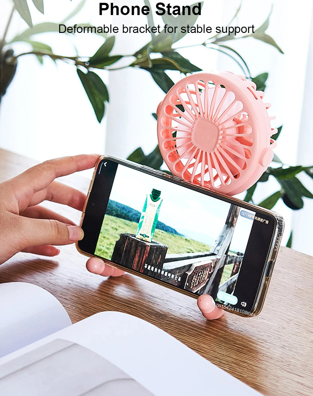 Mini Rechargeable Clip Fan – 360° Rotating Stroller, Bike & Car Tripod Fan