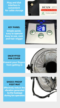 Battery Operated Solar Fan – Portable Indoor & Outdoor Fan with USB Phone Charging Output