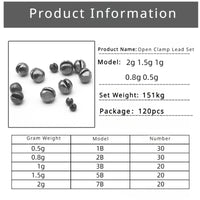 120PCS Fishing Lead Weights Set – Heavy Duty Open Round Sinkers for Raft & Sea Fishing