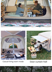 Upgraded 4 Season Camping Tent 3-12 Person Waterproof Windproof Double Layer 2 Room Family Outdoor Backpacking Equipment