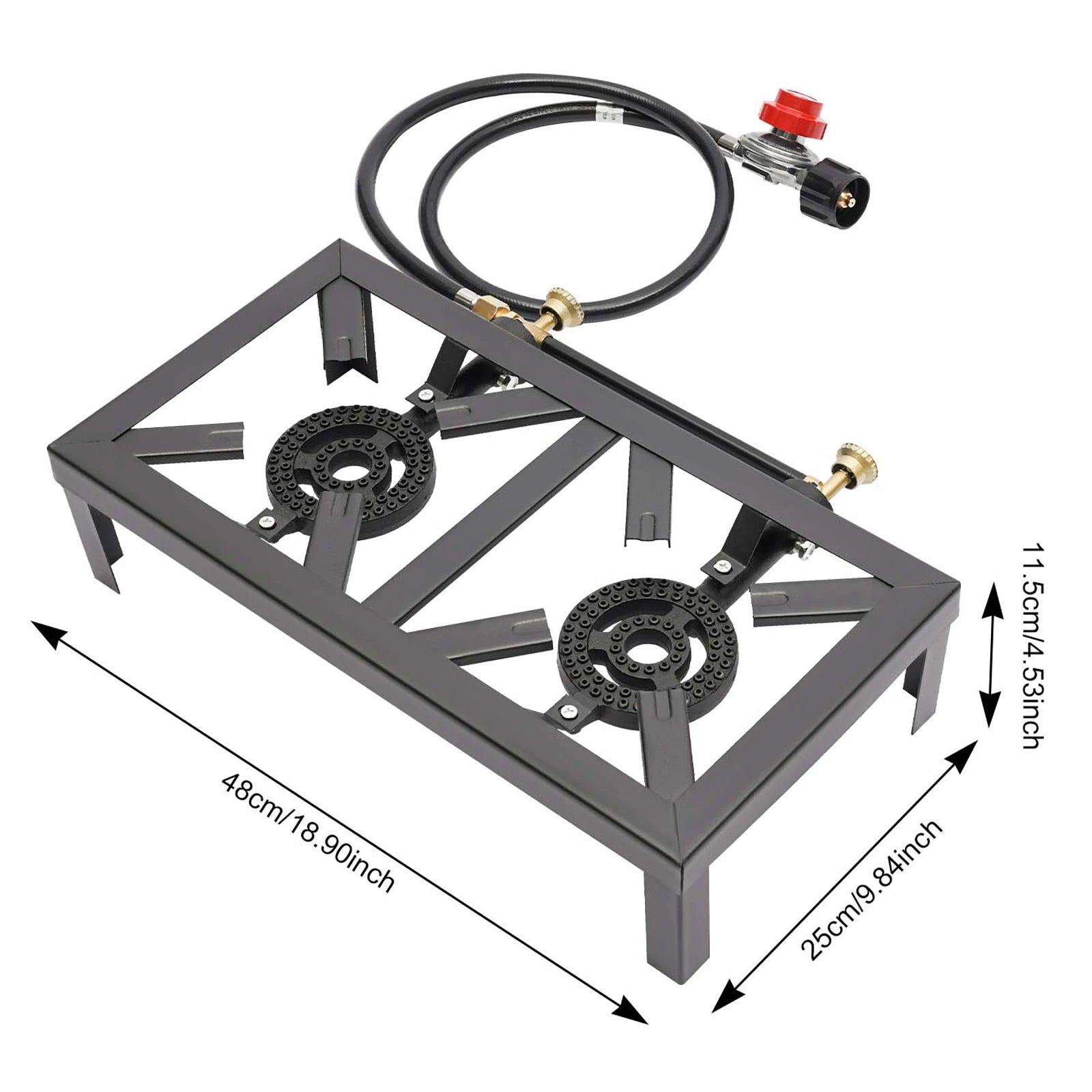 Portable Double Burner Gas Stove – Adjustable Regulator for Camping & BBQ | Field to Peak.