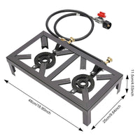 Portable Double Burner Gas Stove – Adjustable Regulator for Camping & BBQ | Field to Peak.