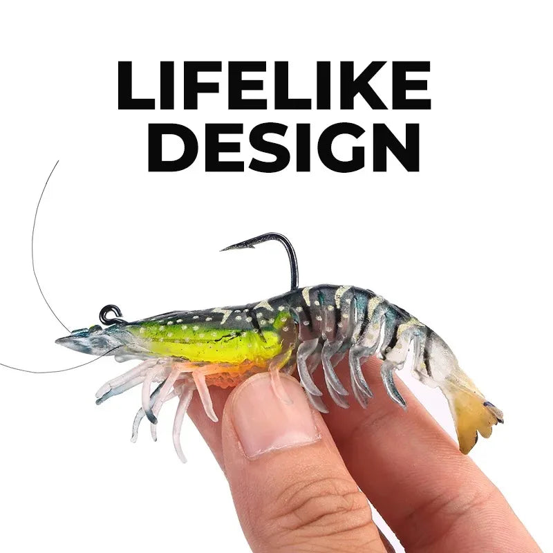 Artificial Shrimp Fishing Lure – Luminous Soft Bait for Saltwater & Freshwater Fishing