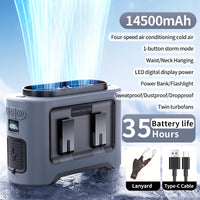 Socoolfan 14500mAh Wearable Waist Fan – Portable Dual Air Vent Fan for Travel, Sports & Outdoor Work