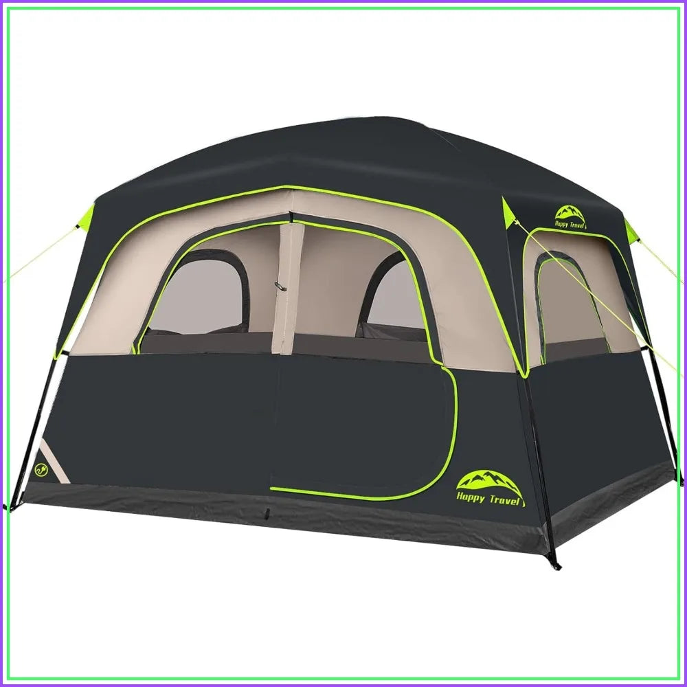 6 Person Waterproof Camping Tent, Easy Setup Family Cabin with Rainfly, Portable for Outdoor Adventures