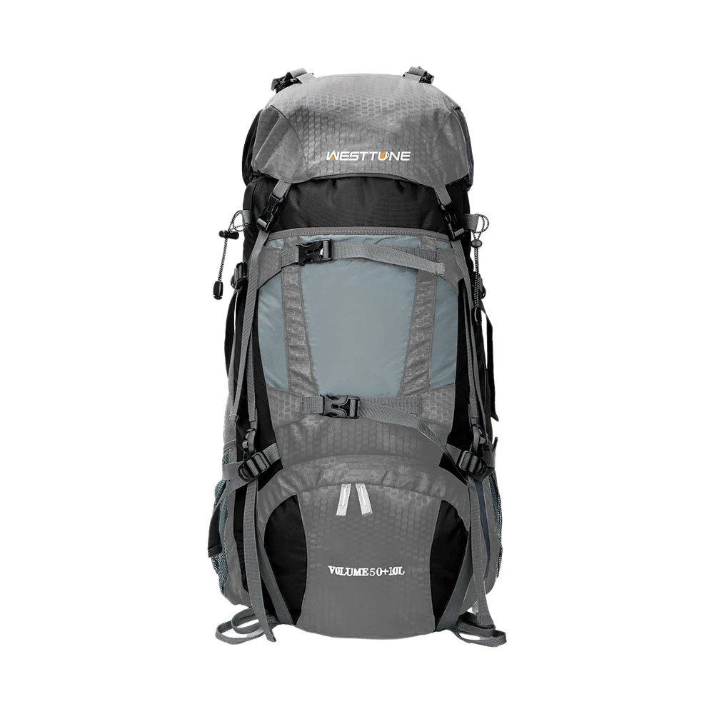 WESTTUNE 60L Explorer Internal Frame Backpack with Rain Cover