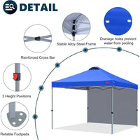 8x8 Pop Up Canopy Tent with Sidewall