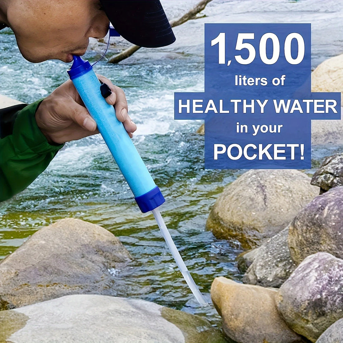 Personal Water Filter Straw for Hiking & Survival Gear