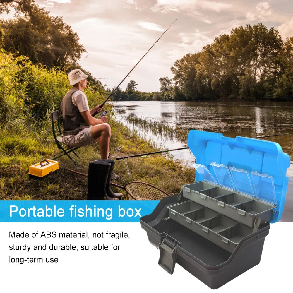3-Layer Fishing Tackle Box – Portable Folding Lure & Hook Storage Organizer