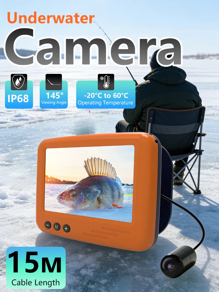 Underwater Fishing Camera 4.3 Inch LCD Ice Fishing Finder Winter Fisherman Fishing Camera with Night Vision 15m Cable