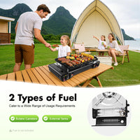 Portable Dual Burner Propane Camping Stove with Griddle