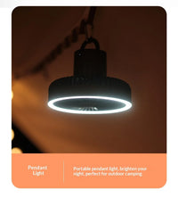 HOMEFISH Rechargeable Camping Fan – Wireless Ceiling & Desktop Fan with LED Light and Power Bank