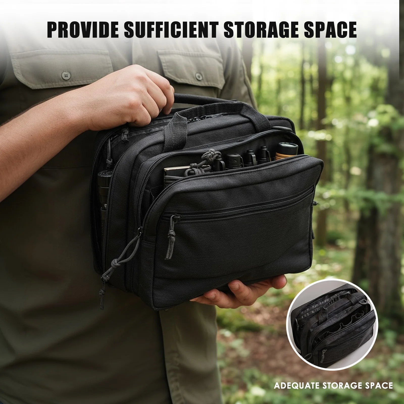 600D Oxford Tactical Handgun Bag with Multiple Pockets | Field to Peak.