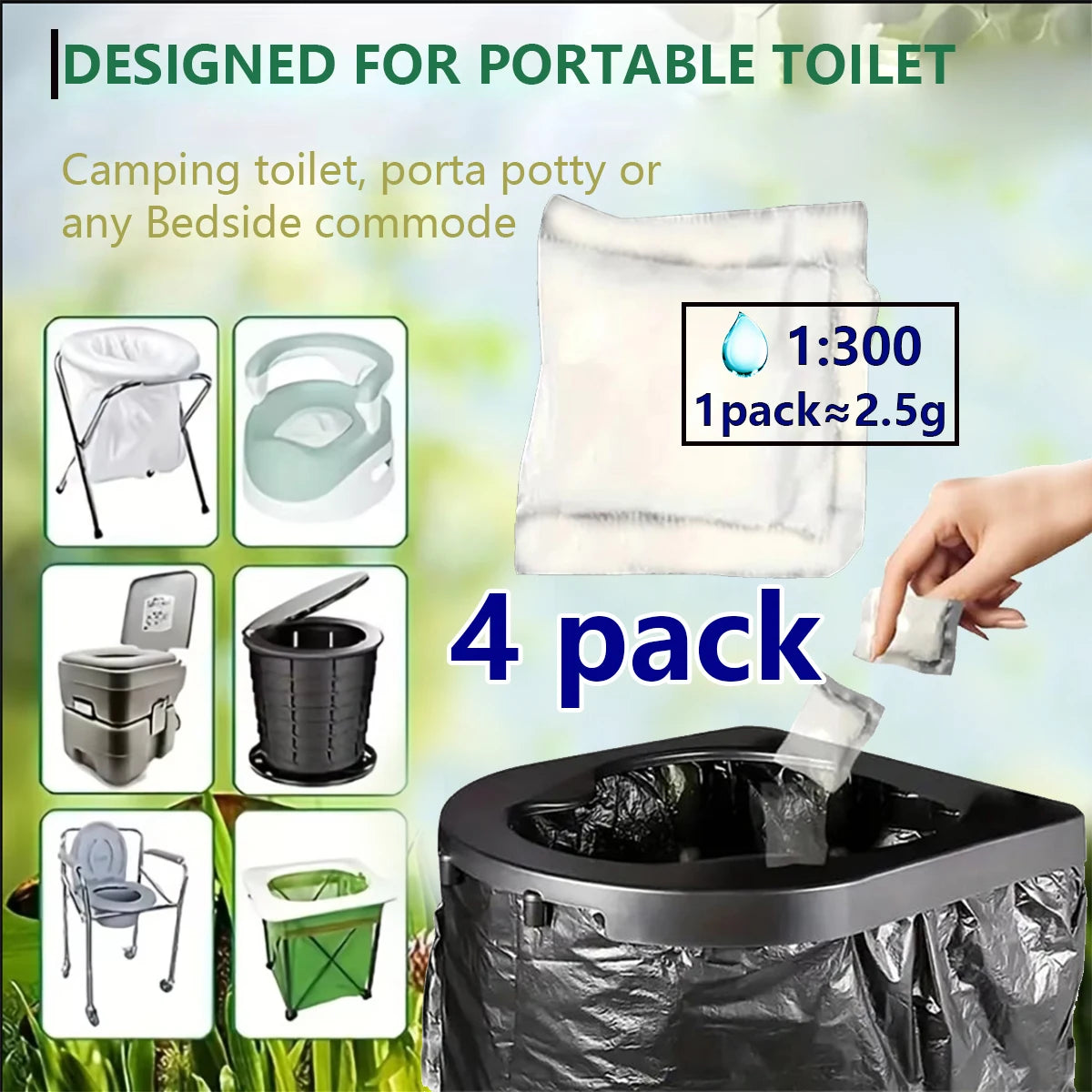 Camping Toilet Waste Gel Powder for Easy Disposal