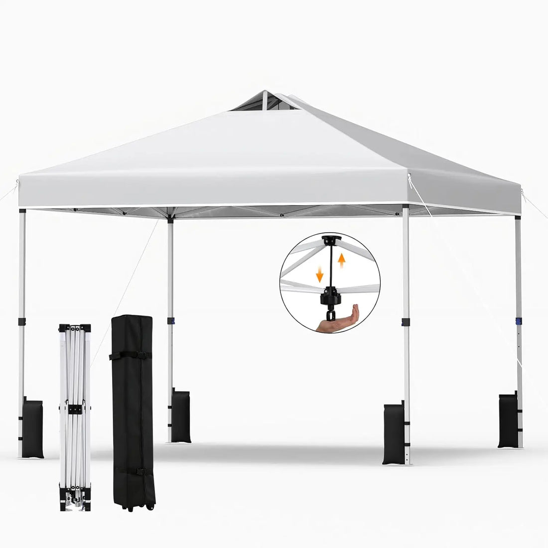 10 x 10 FT Pop up Heavy Duty Pop Up Canopy Tent with Sandbags