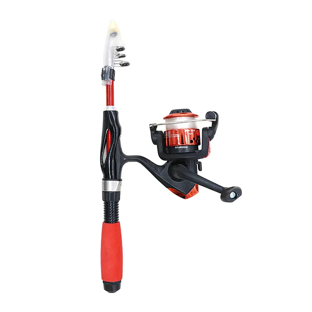 Super Hard Carbon Fiber Fishing Rod & Reel Combo – Heavy Duty Boat, Ice & Fly Fishing Rod Set