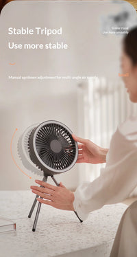 HOMEFISH Rechargeable Camping Fan – Wireless Ceiling & Desktop Fan with LED Light and Power Bank