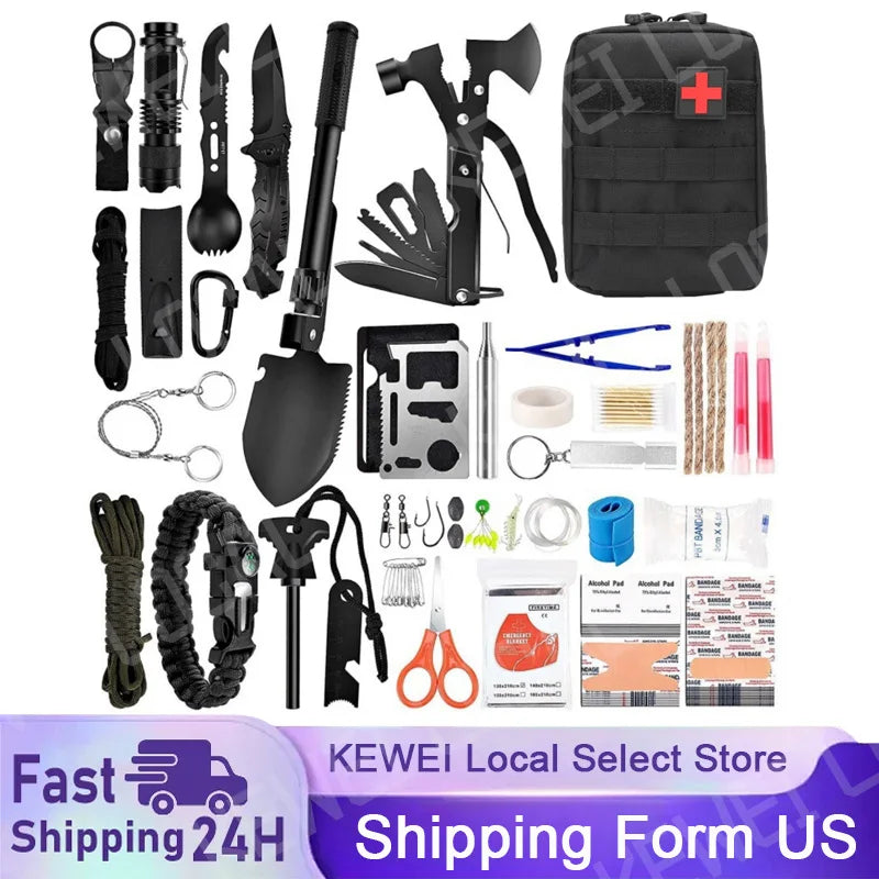 142PCS Emergency Survival Kit with First Aid Supplies