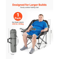 SucceBuy Oversized Camping Chair 450lbs Heavy Duty, Portable