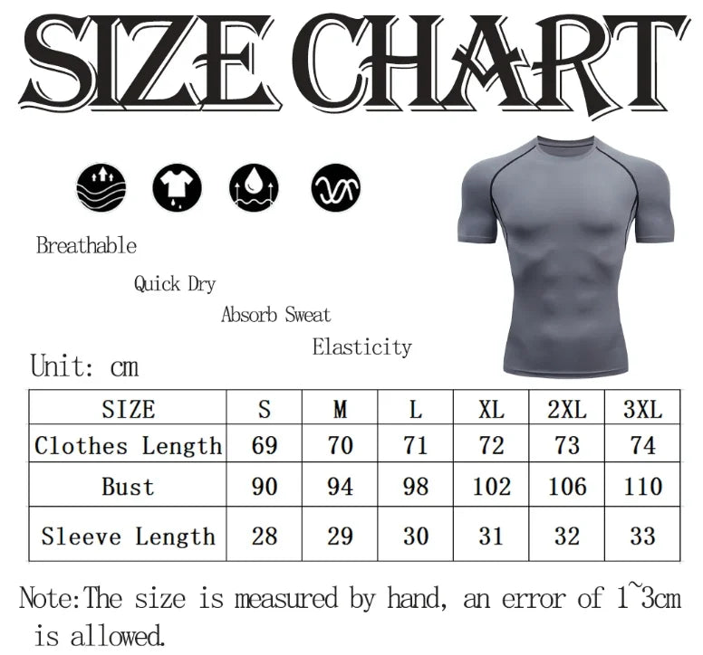 Men's Compression Running Shirt Quick Dry Sports Tee