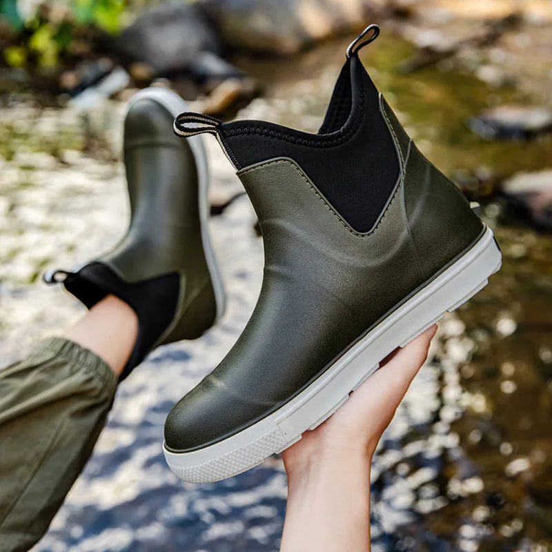 Men’s Heavy Duty Waterproof Rain Boots – Durable Outdoor Fishing & Work Boots