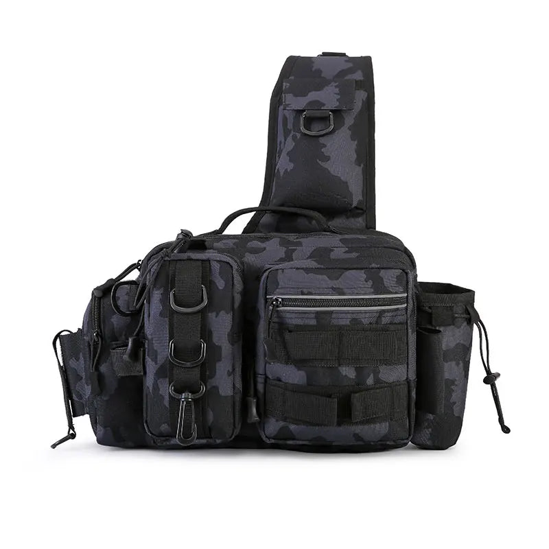Heavy Duty Fishing Gear Shoulder Bag – Multi-Compartment Outdoor Tackle Storage Bag