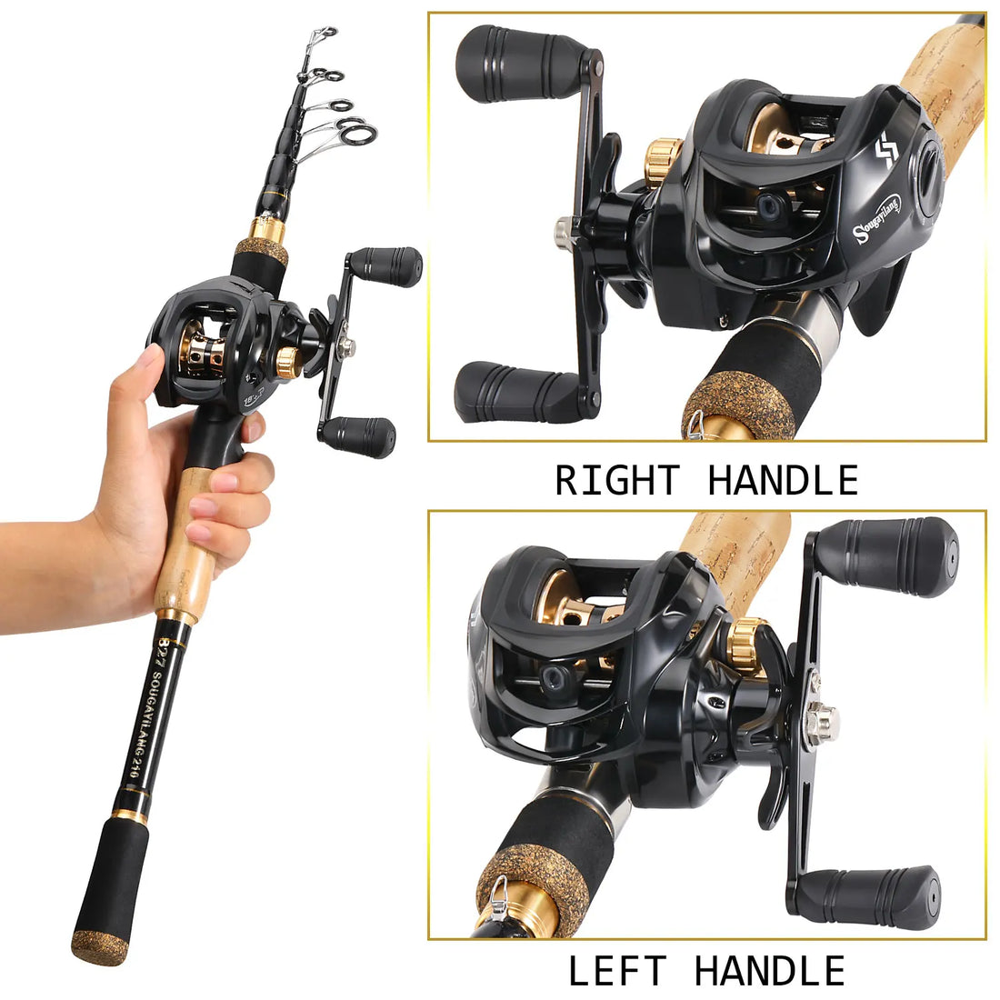 Heavy Duty Telescopic Baitcasting Rod & Reel Combo – Full Fishing Kit with Carry Bag