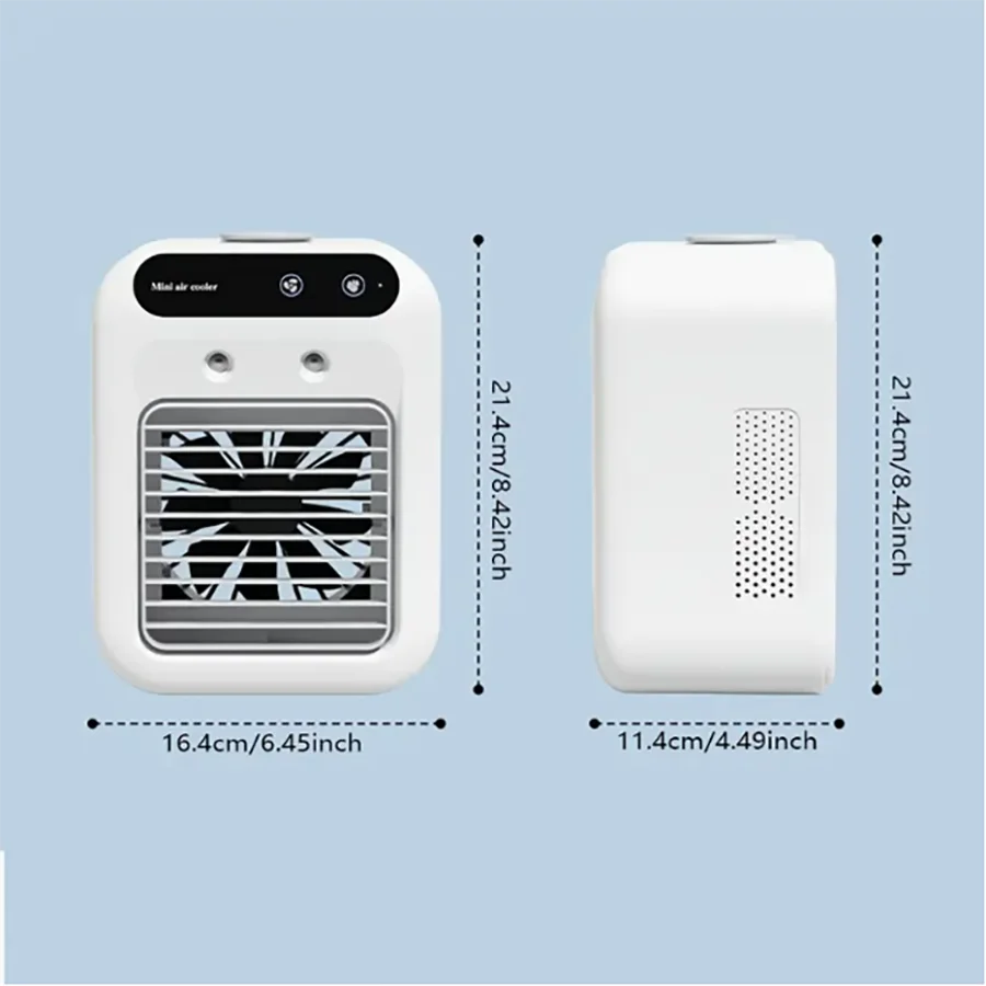 Mini Desktop Air Cooler Fan – USB Rechargeable Humidifier Fan with Transparent Design