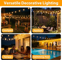 Up To 100FT ST38 LED Outdoor String Lights, Waterproof Shatterproof Connectable US Plug Patio Lamps for Garden, Balcony, Porch