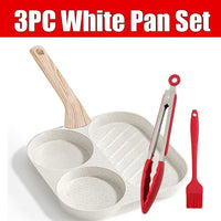 Large 3-In-1 Divided Breakfast Frying Pan Nonstick Egg Omelette Grill Pan Steak Pan Skillet Hamburger Bread Cooking Utensils