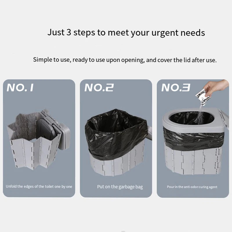 Portable Folding Toilet for Camping & Travel – Lightweight & Durable