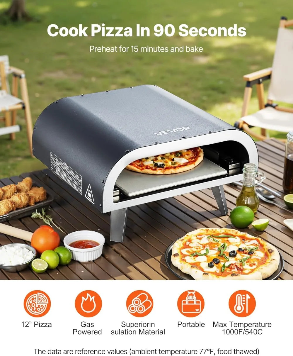 Portable Propane Pizza Oven 12 Inch Outdoor Gas Pizza Oven
