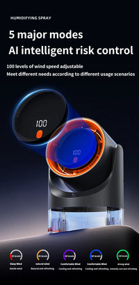 TINSOL Mini Mist Cooling Fan – 360° Adjustable Ice-Cool Humidifier Air Circulator