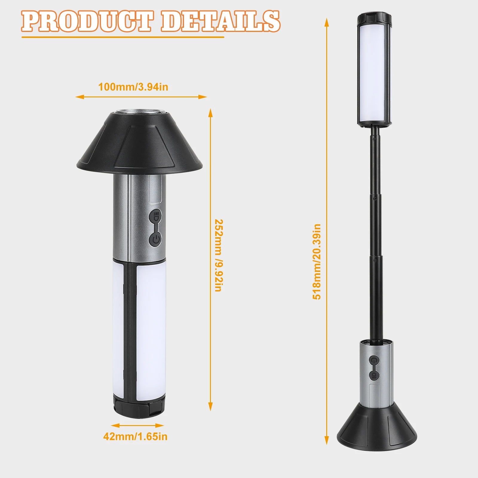 2-in-1 Rechargeable Camping Lantern & Flashlight with Hook