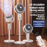 360° Quiet Floor Fan – Powerful Adjustable Height Standing Fan with Remote Control