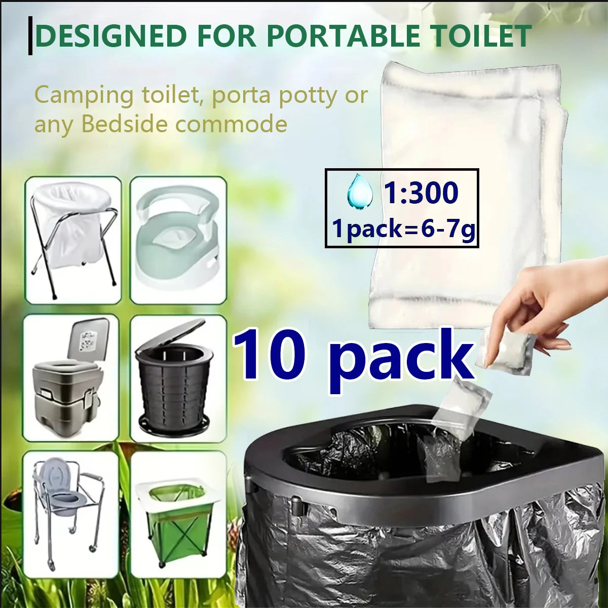 Camping Toilet Waste Gel Powder for Easy Disposal