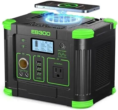 EB300 Portable Power Station Solar Backup Generator