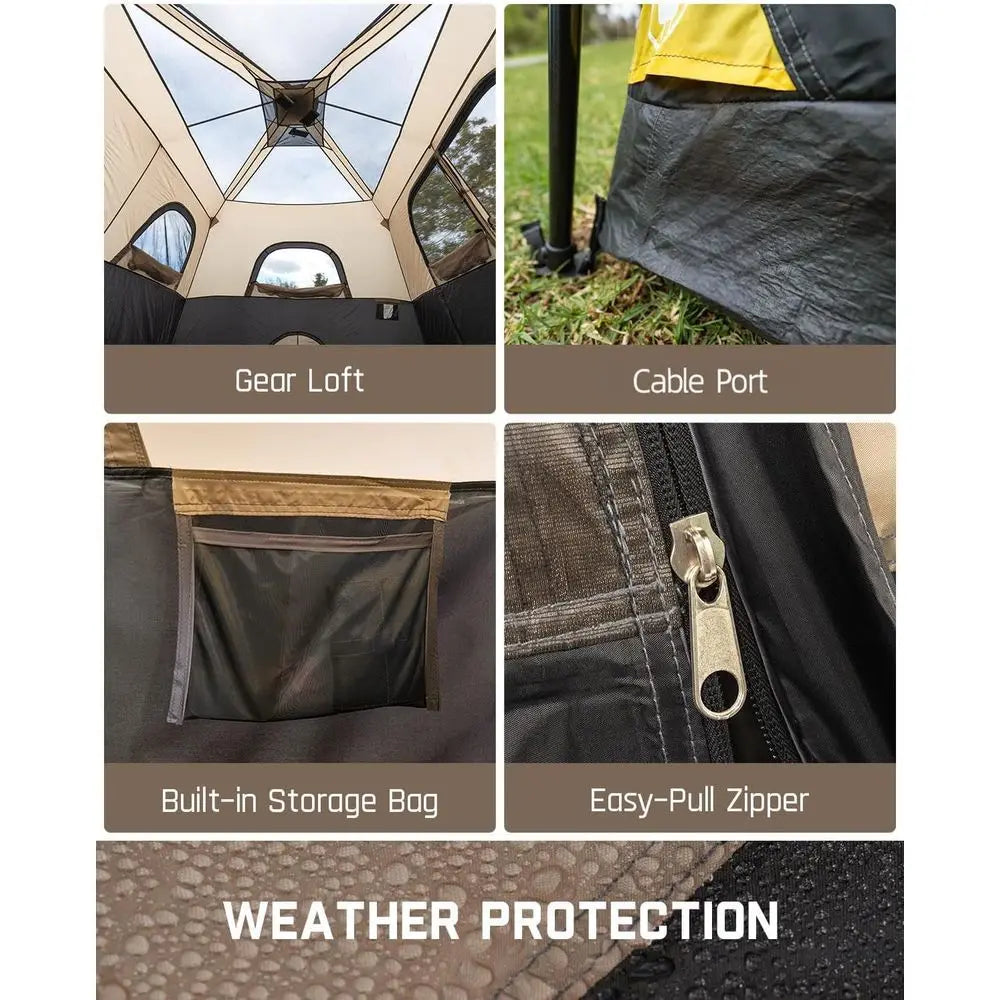 4-10 Person Waterproof Family Cabin Camping Tent