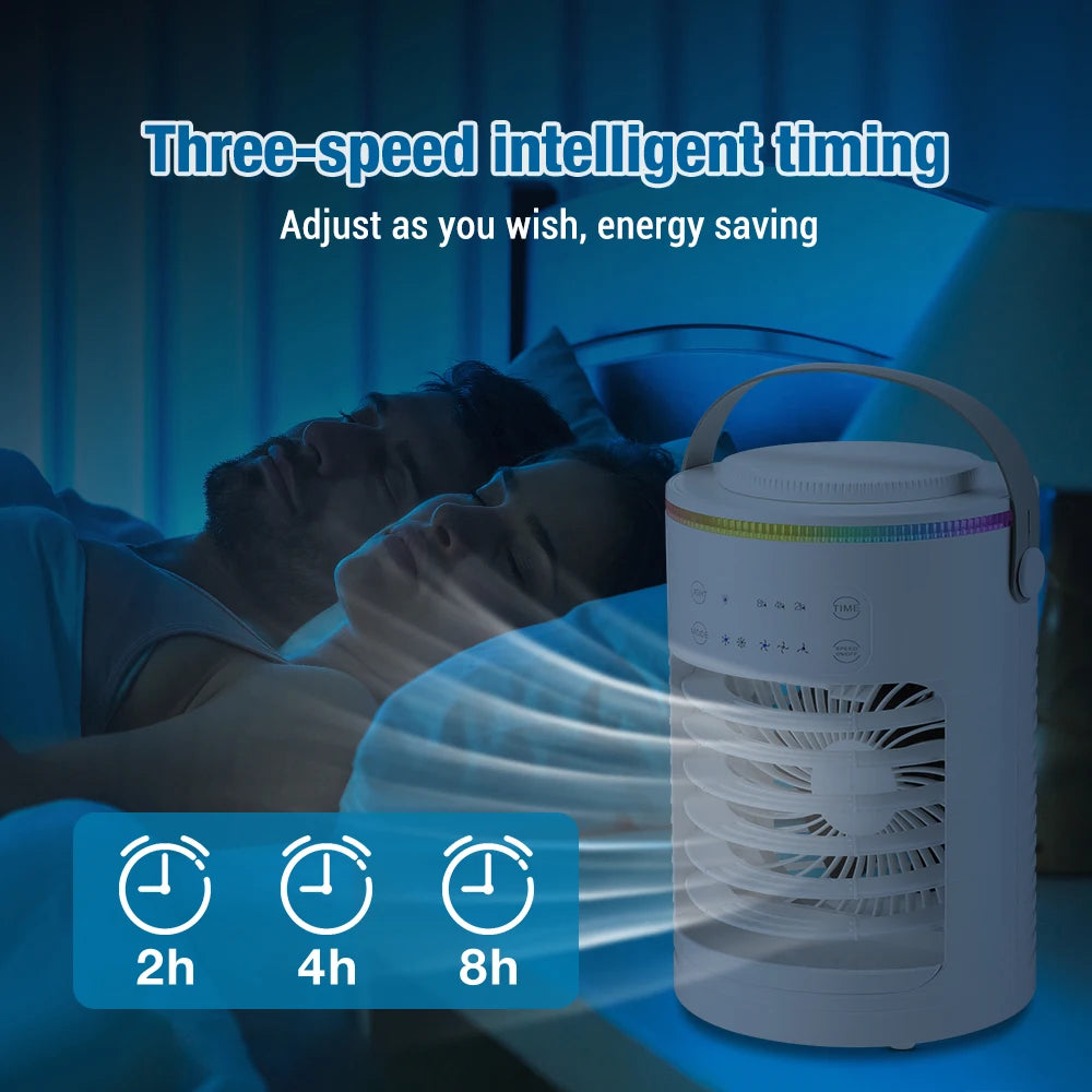 Small Space Air Conditioning for Home Rechargeable Portable Summer Desktop Air Cooler Spray Fan Moist Clean Air for Office Room