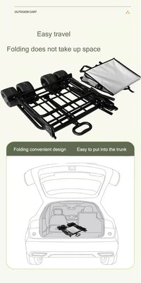 Collapsible Folding Utility Beach Cart Wagon Heavy Duty Large Capacity Fold Wagon Ourdoor Trolley Portable Garden Camping Cart
