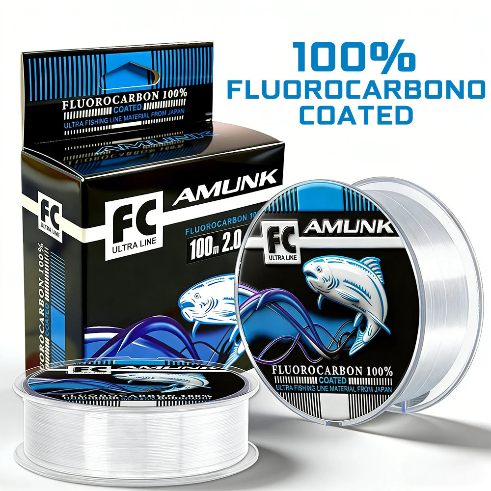Heavy Duty Fluorocarbon Coated Fishing Line – Abrasion Resistant Sinking Monofilament Leader